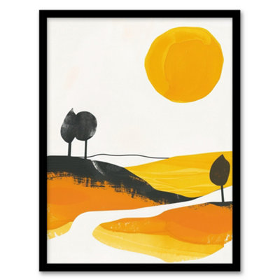 Artery8 Abstract Tuscany Field Yellow Orange Italy Summer Wall Art PrintA4 Size from B&Q