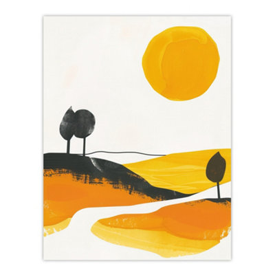Artery8 Unframed Wall Art Abstract Tuscany Field Yellow Orange Italy Summer12X16 Inch from B&Q