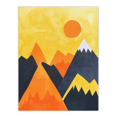 Artery8 Unframed Wall Art Sunrise Over Himalayan Mountain Range Abstract12X16 Inch from B&Q