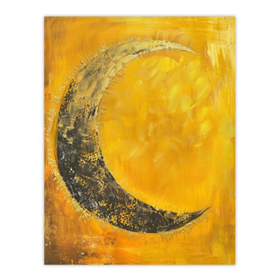 Artery8 Unframed Wall Art Crescent Moon Orange Gold Moonlight Tassels12X16 Inch from B&Q
