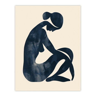 Artery8 Unframed Wall Art Abstract Female Silhouette Minimalist Painting12X16 Inch from B&Q
