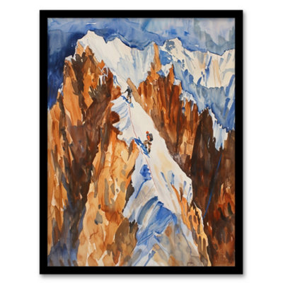 Artery8 Mountain Climbing Sport Summit Snow Climbers Wall Art PrintA4 Size from B&Q