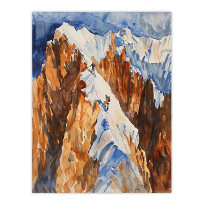 Artery8 Unframed Wall Art Mountain Climbing Sport Summit Snow Climbers12X16 Inch from B&Q