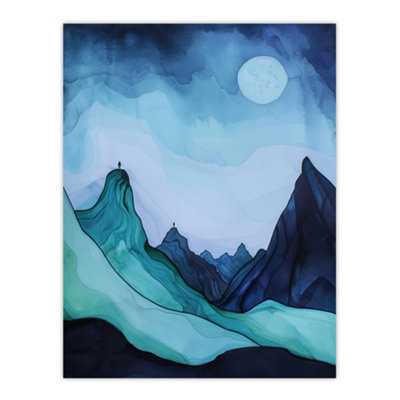 Artery8 Unframed Wall Art Northen Lights Aurora Borealis Mountain View12X16 Inch from B&Q