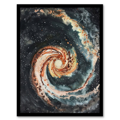 Artery8 Space Whirlpool Spiral Galaxy M51 Watercolour Wall Art PrintA4 Size from B&Q
