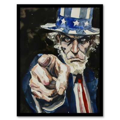 Artery8 War Wwii Usa Uncle Sam Want You Sinister Dark Wall Art PrintA4 Size from B&Q