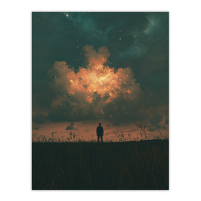 B&Q -  Unframed Wall Art Believe In Magic Dreamy Firefly Cloud Magical Sky12X16 Inch