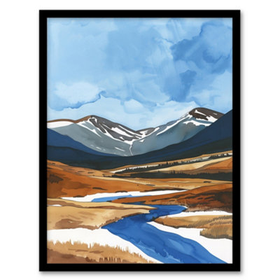 Artery8 Cairngorms National Park Scotland Watercolour Wall Art PrintA4 Size from B&Q
