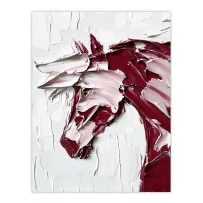 Artery8 Unframed Wall Art Horse Modern Abstract Animal Thick Paint12X16 Inch