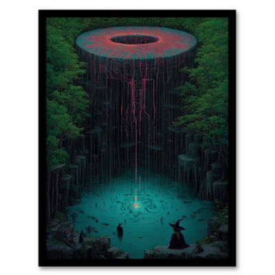 Artery8 Witch Forest Tree Of Life Surreal Fantasy Art Wall Art PrintA4 Size from B&Q