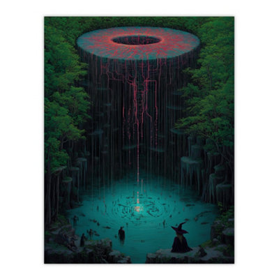 Artery8 Unframed Wall Art Witch Forest Tree Of Life Surreal Fantasy12X16 Inch from B&Q