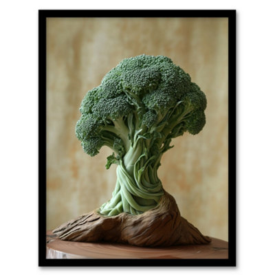 Artery8 Framed Wall Art Broccoli Tree Fantasy Fun Conceptual Art Print12X16 Inch from B&Q
