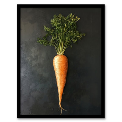 Artery8 Carrot Vegetable On Black Slate Board Painting Wall Art PrintA4 Size from B&Q