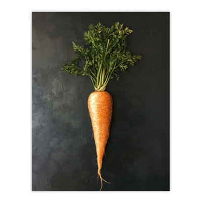Artery8 Unframed Wall Art Carrot Vegetable On Black Slate Board Painting12X16 Inch from B&Q