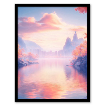 Artery8 Rio De Janeiro Coastal View Fantasy Landscape Wall Art PrintA4 Size from B&Q