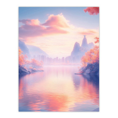 Artery8 Unframed Wall Art Rio De Janeiro Coastal View Fantasy Landscape12X16 Inch from B&Q