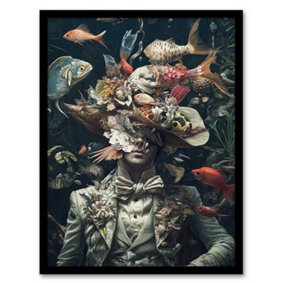 Artery8 Victorian Atlantean Surreal Underwater Portrait Wall Art PrintA4 Size from B&Q