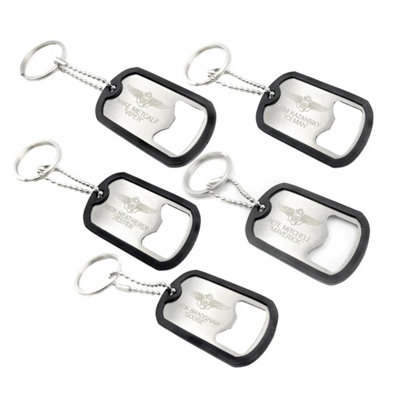 B&Q -  Top Gun Dog Tag Bottle Opener 1 Of 5 Designs Selected At Random Silver