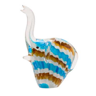 Objets d'art Blue Elephant Glass Figurine - SOPHIA 63243 Hand Blown Collectable Ornament - Image 4
