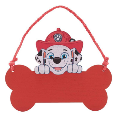 Widdop & Co Paw Patrol Marshall Wooden Hanging Plaque - Red - Image 5