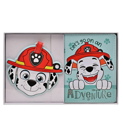 Widdop & Co Paw Patrol Marshall Pu Leather Passport And Luggage Tag - Red - Image 4