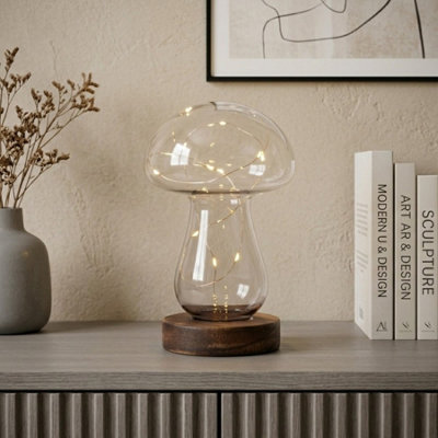 Relica Glass Mushroom Led Light from B&Q