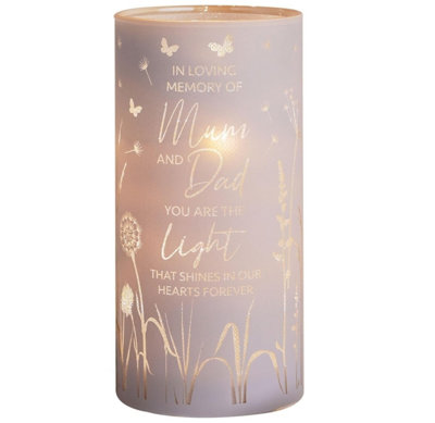B&Q -  Widdop Thoughts Of You Led Memorial Tube Light Mum And Dad Glass Memory Lamp