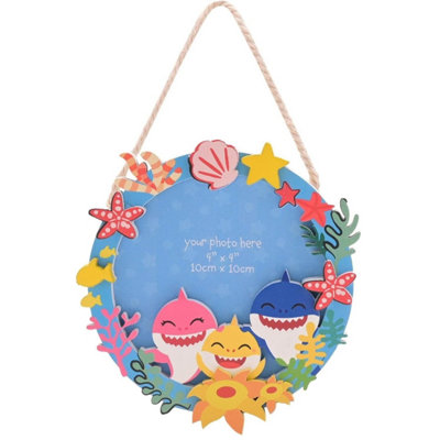 B&Q -  Baby Shark Wooden Photo Frame 10Cm X 10Cm Multi