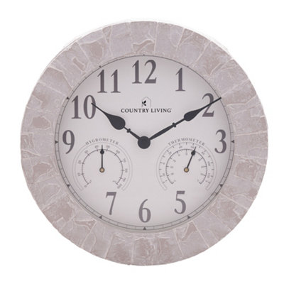 B&Q -  Grey Garden Clock 14''