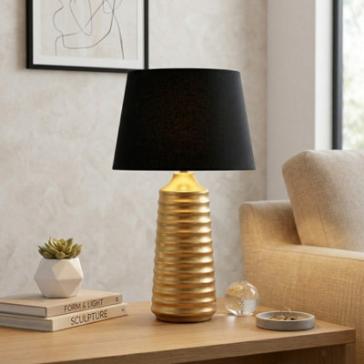 Garden Greatness Relica Brushed Wave Gold Table Lamp from B&Q