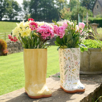 Julian Charles Women's Yellow The Cottage Garden Large Wellies Vase - One Size - Image 5