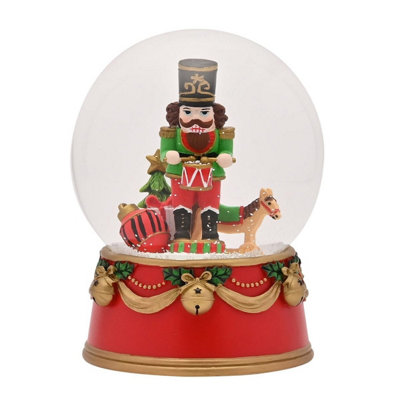 The Christmas Gift Co - Musical Nutcracker Snow Globe - Red - Image 4