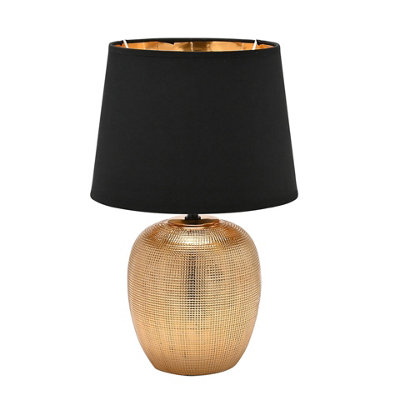 B&Q -  Gold & Black Textured Lamp