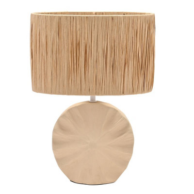 Hestia Beige Ceramic Lamp With Raffia Shade from B&Q