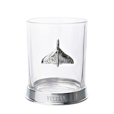 Widdop Unisex Clear Raf Glass & Metal Whiskey Tumbler Vulcan - Image 7