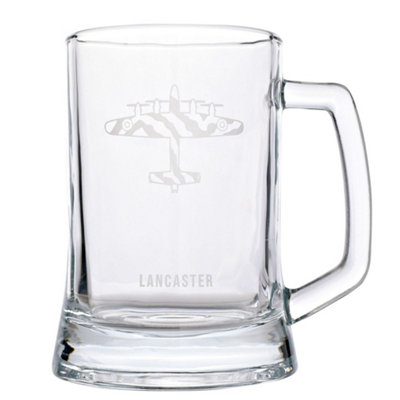 Widdop and Co Officially Licensed Royal Air Force RAF Glass Tankard - Lancaster - Etched Graphic Drinking Beer Mug - Home Bar, Kitchen & Dining Accessory for Men, History & Aviation - 480ml / 16oz. - Image 6