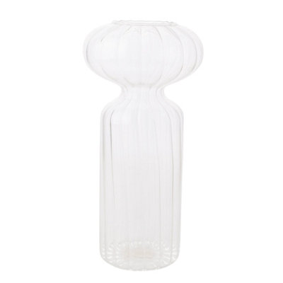 Hestia Clear Ribbed Glass Vase from B&Q