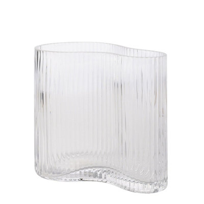Hestia Clear Ribbed Glass VaseSmall from B&Q