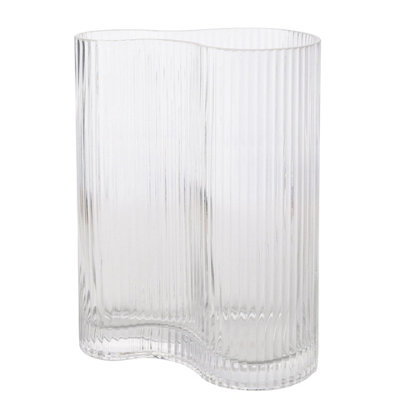 Hestia Clear Ribbed Glass VaseLarge from B&Q