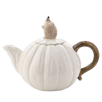 Rackhams Cream/Brown Hedgehog Teapot - Image 5