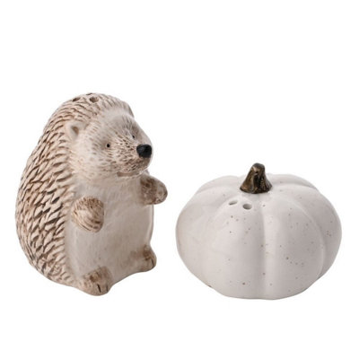 Widdop And Co White / Brown Country Living Glazed Ceramic Hedgehog Salt And Pepper - Image 4