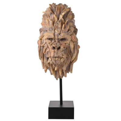 Naturecraft Resin Driftwood Collection Gorilla Head On A Stand from B&Q