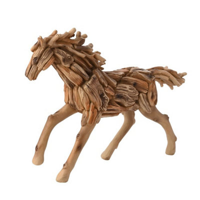 Naturecraft Resin Driftwood Collection Running Horse Figurine from B&Q