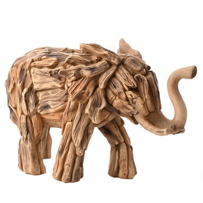 Naturecraft Resin Driftwood Collection Elephant Figurine from B&Q
