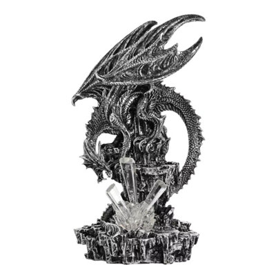  - Dragon Figurine Large Led Colour Changing Light Silver Mystic Fantasy Ornament