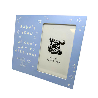 Widdop Gifts Blue Baby Scan Photo Frame - "We Can't Wait To Meet You" - Blue - Image 4