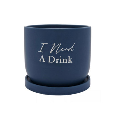 Country Living Ceramic Plant Pot I Need A Drink