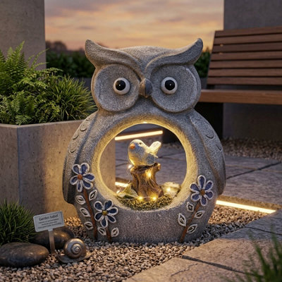 Lunaria Owl Solar Garden Ornament from B&Q