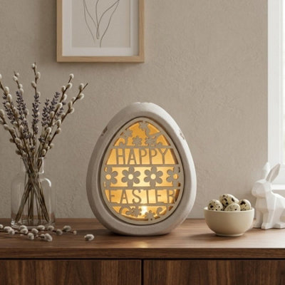 Garden Greatness Happy Easter Cut Out Led Egg Ornament from B&Q