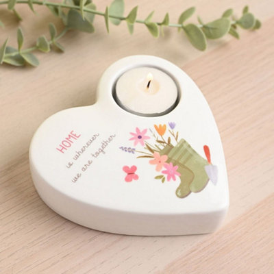 Love Life Ceramic Tea Light Candle Holder - Home Candle Holders - Image 4